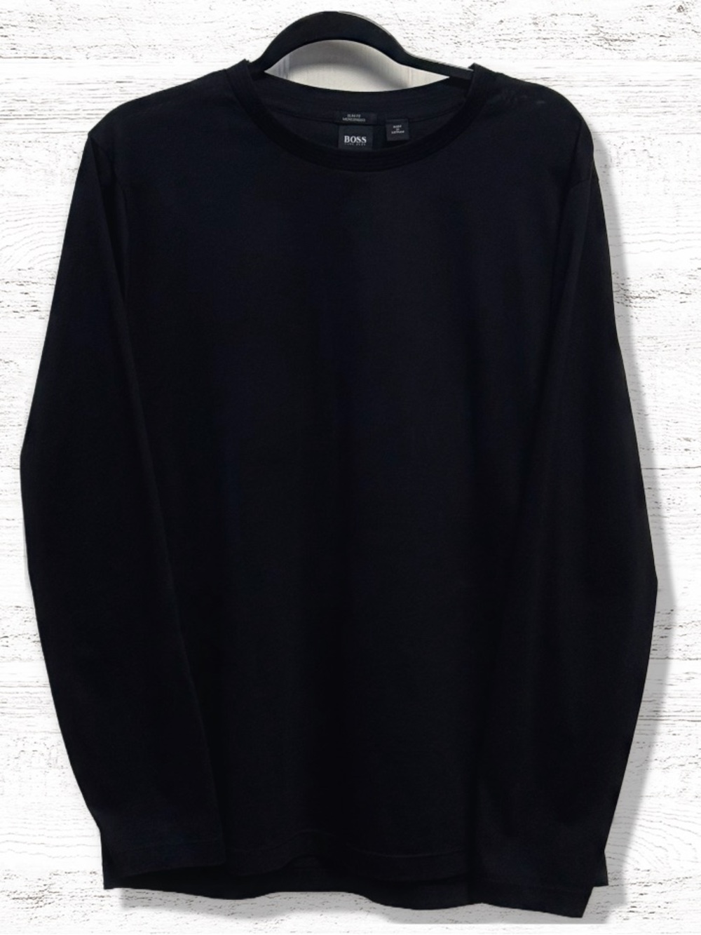 Hugo Boss Black Label Men’s Mercerised Black Long Sleeve T Shirt Size XXL